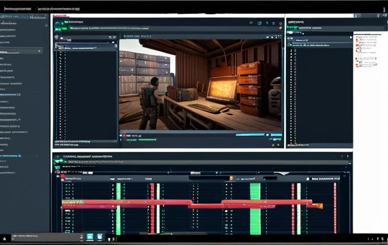 **Static Analysis of Container Image:** A developer integrating static analysis tools (like Trivy) into a CI/CD pipeline. The scene shows a computer screen displaying vulnerability reports during the container build process, with code and container-related icons in the background. Focus on the developer resolving issues.