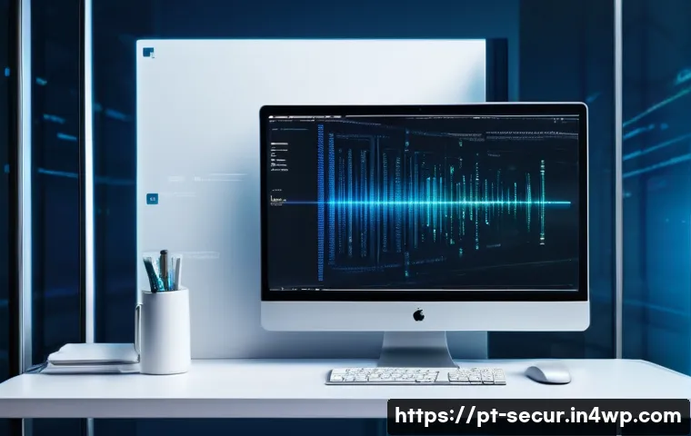 컨테이너 이미지 관리 및 보안 모범 사례 - **Prompt:** A developer is at a clean, minimalist workstation, brightly lit. On their screen, abstra...