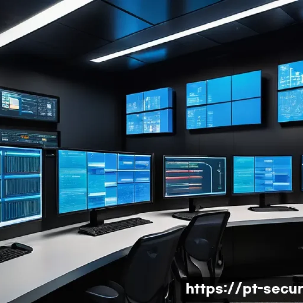 컨테이너와 마이크로서비스 보안 차이점 - A detailed and vibrant illustration of a modern data center control room focused on container orches...
