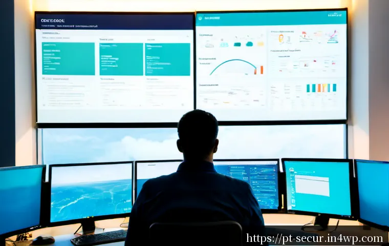 Home 17 컨테이너 환경에서의 보안 테스트 자동화 - Photorealistic cybersecurity engineer in a modern Lisbon office, monitoring automated security tests...